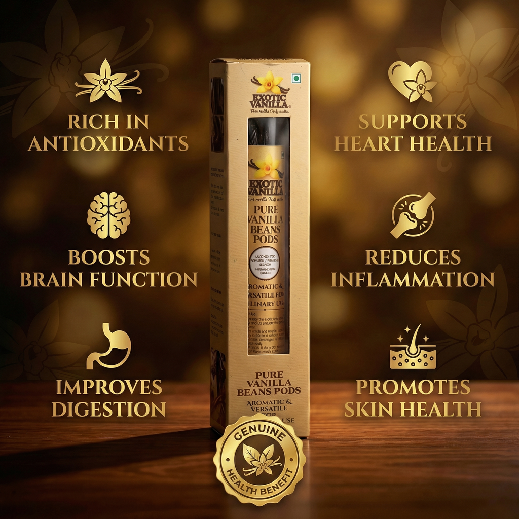 Exotic Madagascar Vanilla Beans, 3 Pods | Gourmet Grade | 16–21 cm Length | Naturally Plump, Oily & Aromatic | For Baking, Desserts & Vanilla Extract