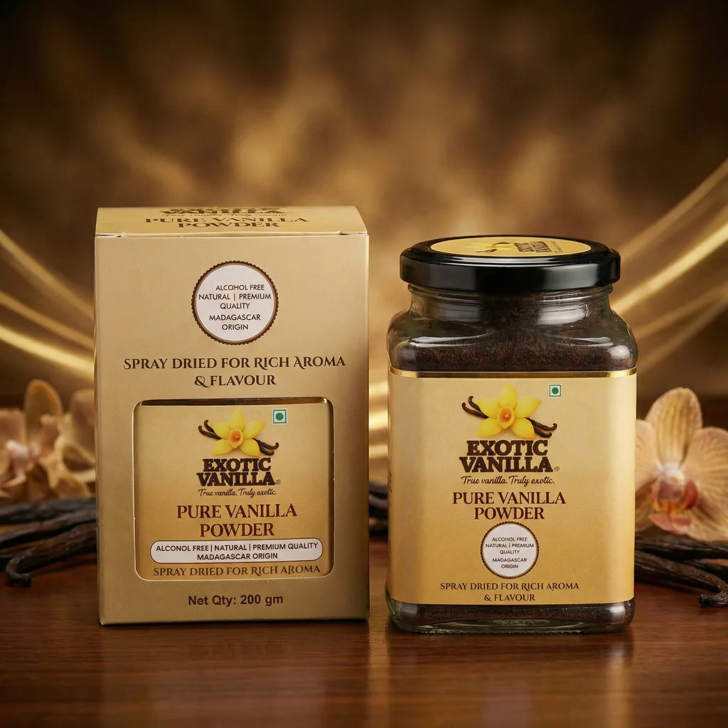 Exotic Vanilla Pure Vanilla Powder with Seeds, 200 g | Finely Ground Real Vanilla Beans | Rich Aroma & Natural Vanilla Specks | Gluten Free | For Baking & Gourmet Use