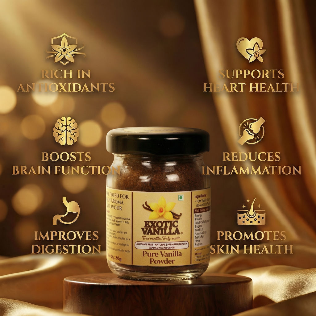 Exotic Vanilla Gourmet Vanilla Powder with Seeds, 30 g | Rich Aroma & Natural Vanilla Specks | Pure & Natural | Ideal for Baking & Confectionery