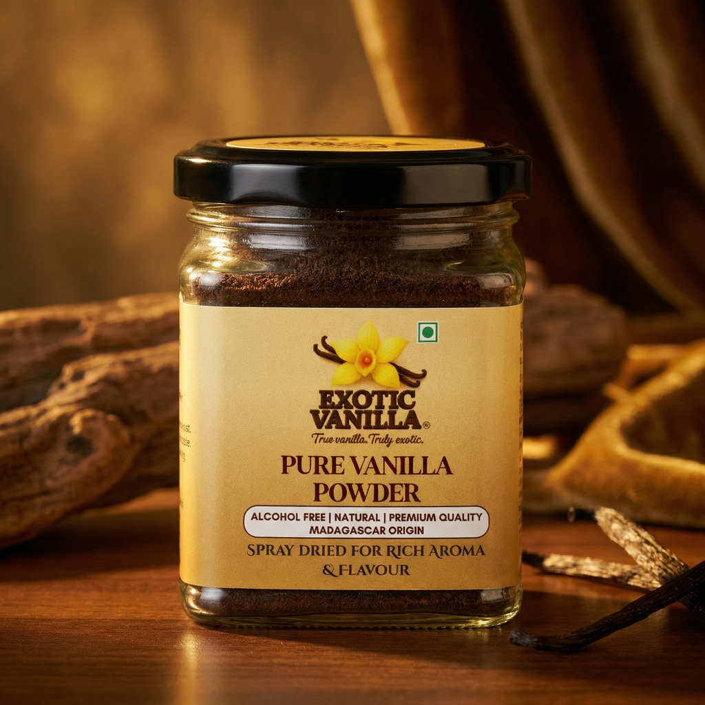 Exotic Vanilla Pure Vanilla Powder with Seeds, 200 g | Finely Ground Real Vanilla Beans | Rich Aroma & Natural Vanilla Specks | Gluten Free | For Baking & Gourmet Use