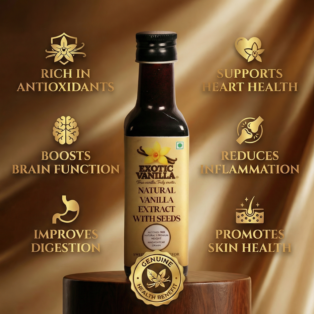 Exotic Vanilla Pure Vanilla Extract with Seeds, 100 ml (135 g) | Made with Real Madagascar Vanilla Beans | Alcohol-Free | Natural, Gluten Free, Non-GMO | For Baking & Cooking