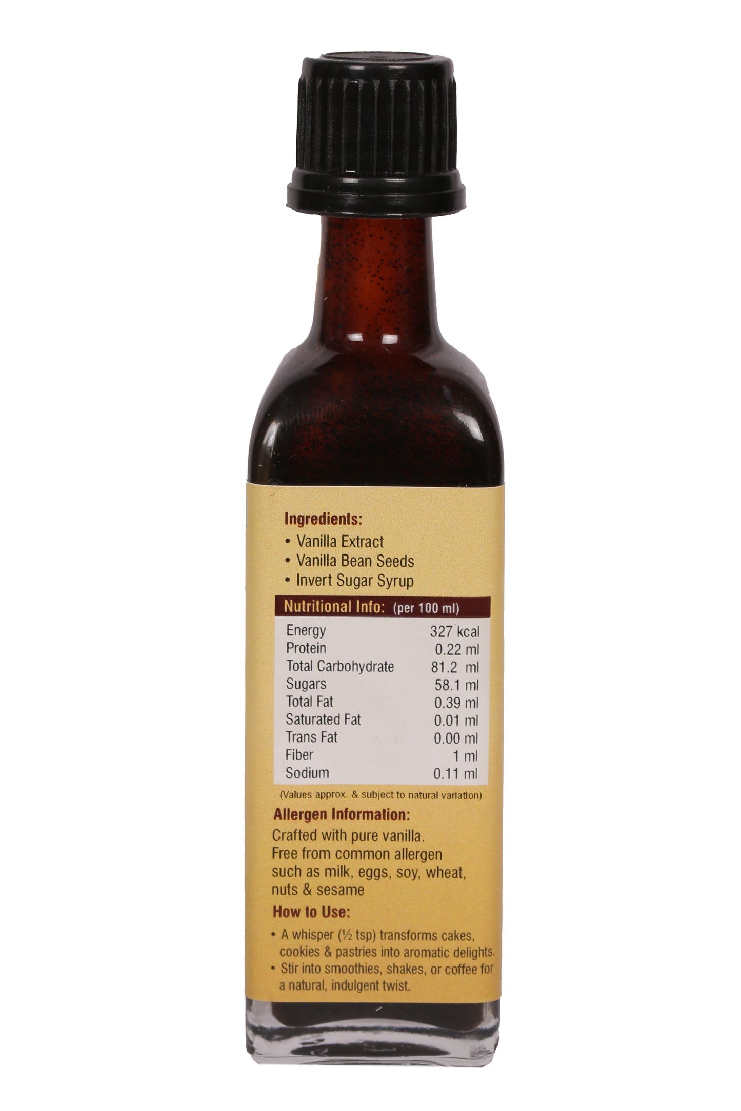 Exotic Vanilla Pure Vanilla Extract with Seeds, 60 ml (80 g) | Made with Real Madagascar Vanilla Beans | Alcohol-Free | Natural, Gluten Free, Non-GMO | For Baking & Cooking