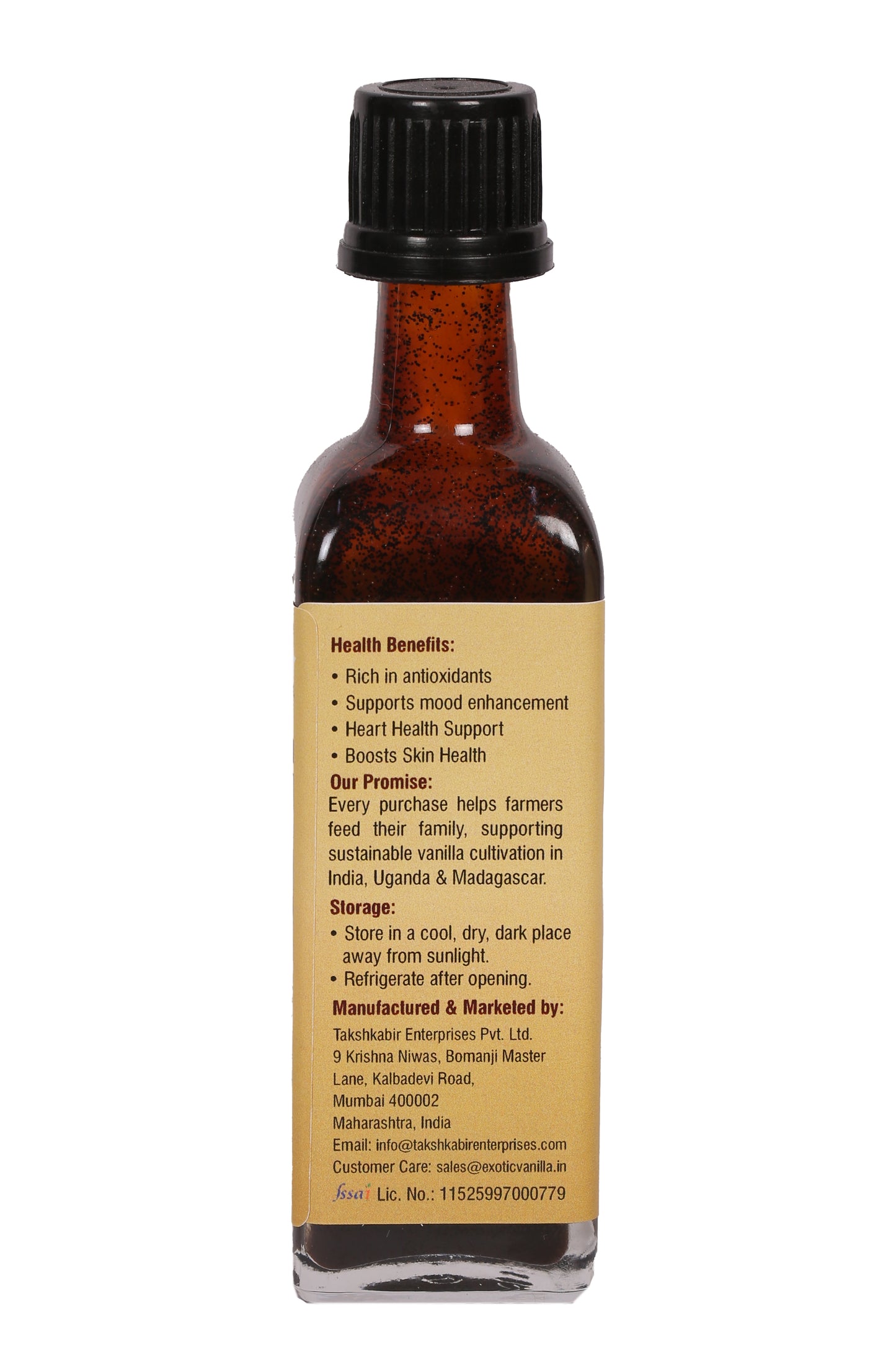 Exotic Vanilla Pure Vanilla Extract with Seeds, 60 ml (80 g) | Made with Real Madagascar Vanilla Beans | Alcohol-Free | Natural, Gluten Free, Non-GMO | For Baking & Cooking