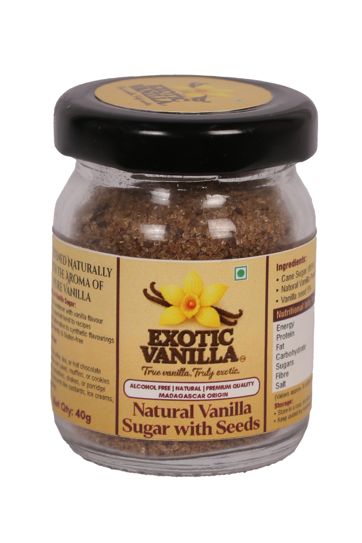 Premium Natural vanilla sugar with seeds (40 gram)