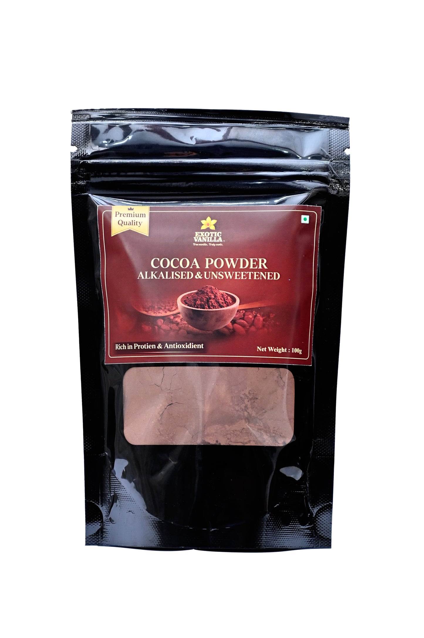 Alkalised Cocoa Powder Unsweetened 100g – Dutch Process Cocoa Powder for Baking, Cakes, Brownies, Chocolate Drinks, Desserts & Cooking | Rich Dark Chocolate Flavor