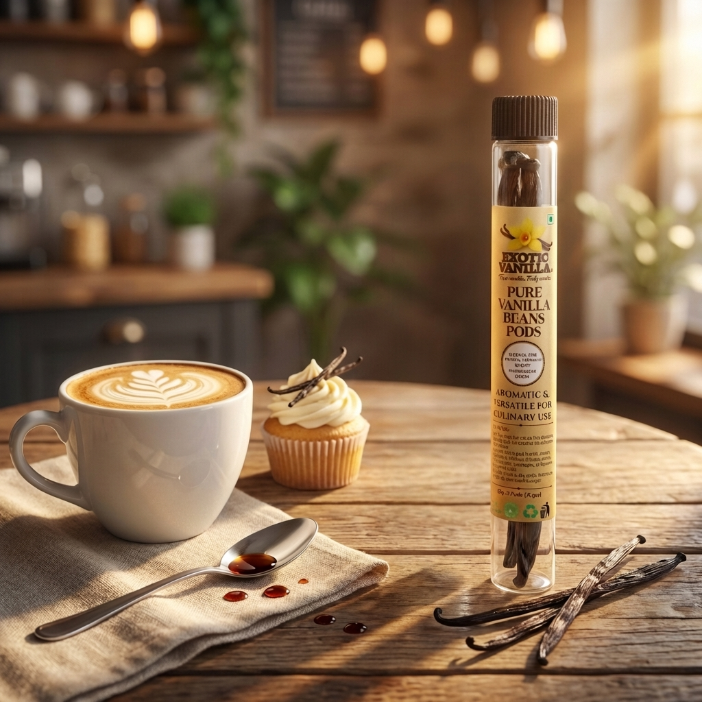 Exotic Madagascar Vanilla Beans, 3 Pods | Gourmet Grade | 16–21 cm Length | Naturally Plump, Oily & Aromatic | For Baking, Desserts & Vanilla Extract