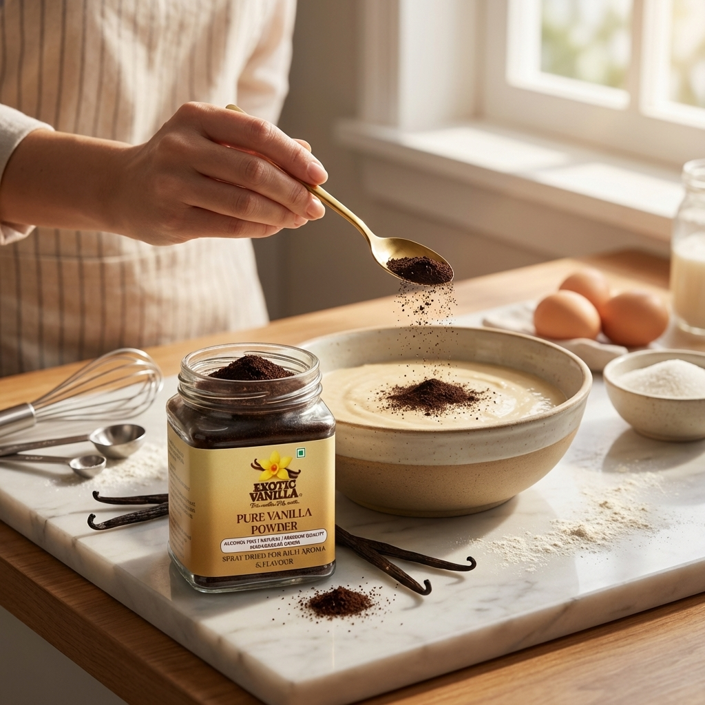 Exotic Vanilla Gourmet Vanilla Powder with Seeds, 100 g | Rich Aroma & Natural Vanilla Specks | Pure & Natural | Ideal for Baking & Confectionery