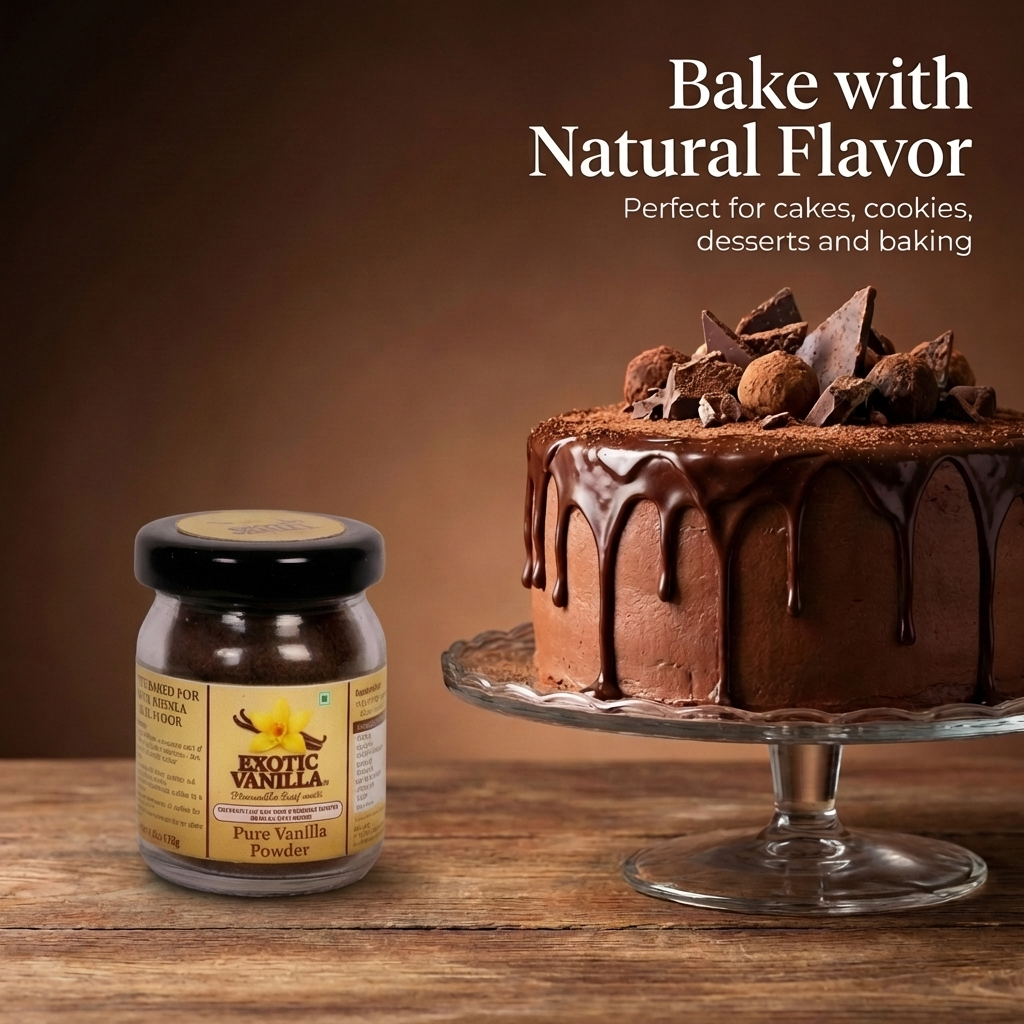 Exotic Vanilla Gourmet Vanilla Powder with Seeds, 30 g | Rich Aroma & Natural Vanilla Specks | Pure & Natural | Ideal for Baking & Confectionery