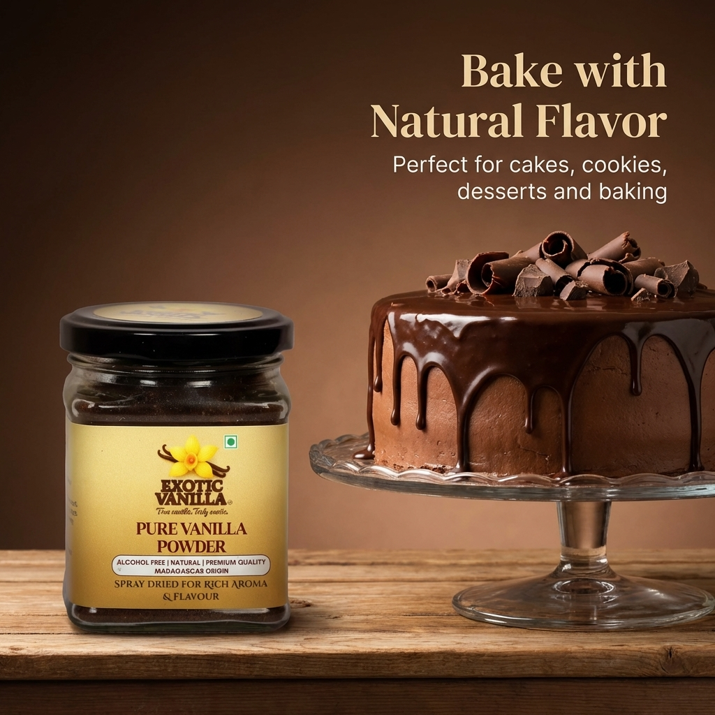 Exotic Vanilla Gourmet Vanilla Powder with Seeds, 100 g | Rich Aroma & Natural Vanilla Specks | Pure & Natural | Ideal for Baking & Confectionery